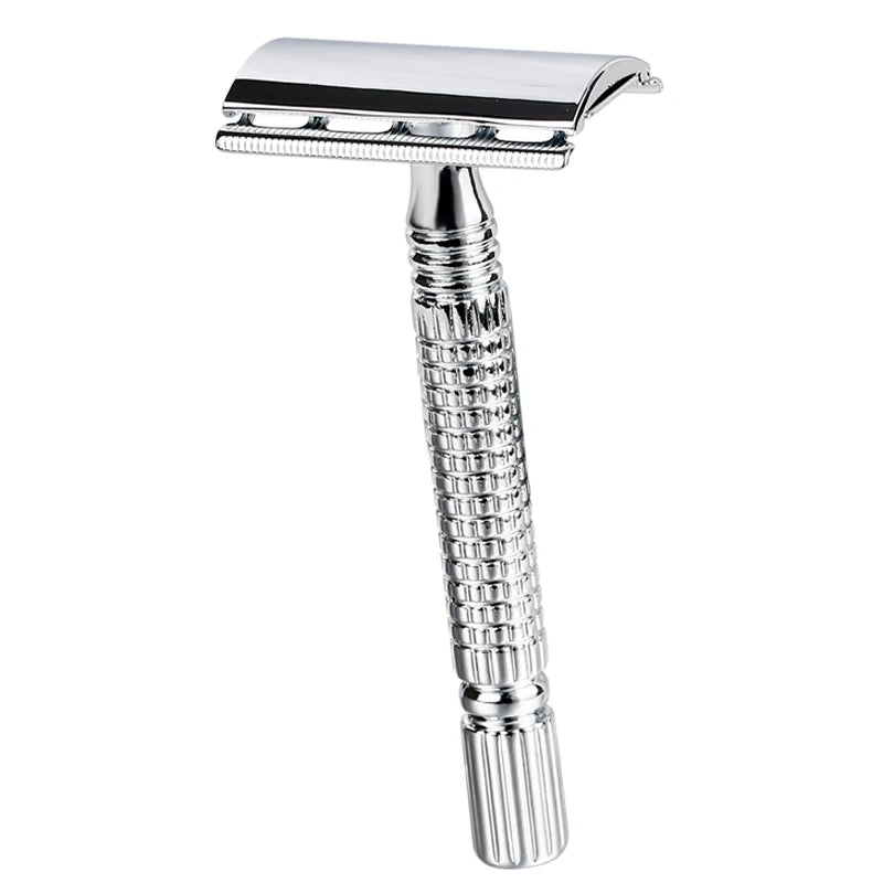 1 Razor 1 Blade Men Shaving Metal Steel Handle Safety Razor Double Edged Shaver with Travel Package