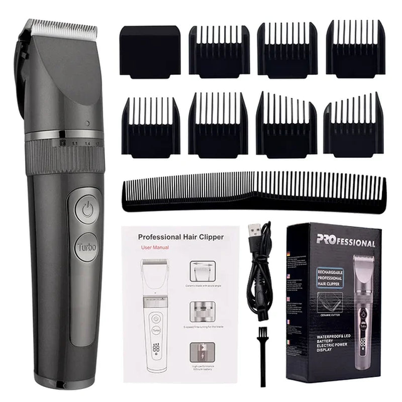 Professional Hair Clipper for Men Rechargeable Electric Razor Hair Trimmer Hair Cutting Machine Beard Trimmer Fast Charging