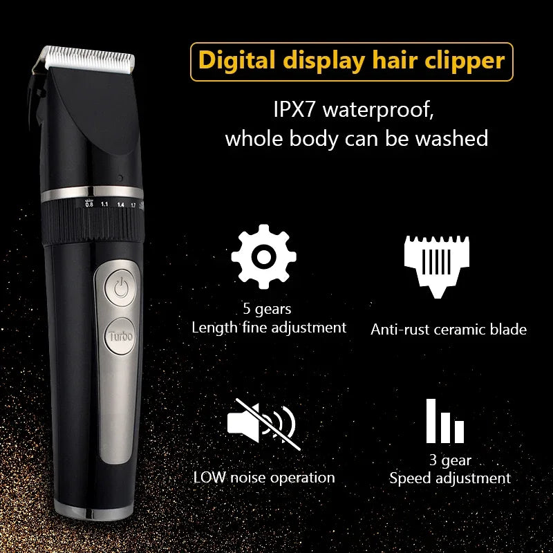 Professional Hair Clipper for Men Rechargeable Electric Razor Hair Trimmer Hair Cutting Machine Beard Trimmer Fast Charging