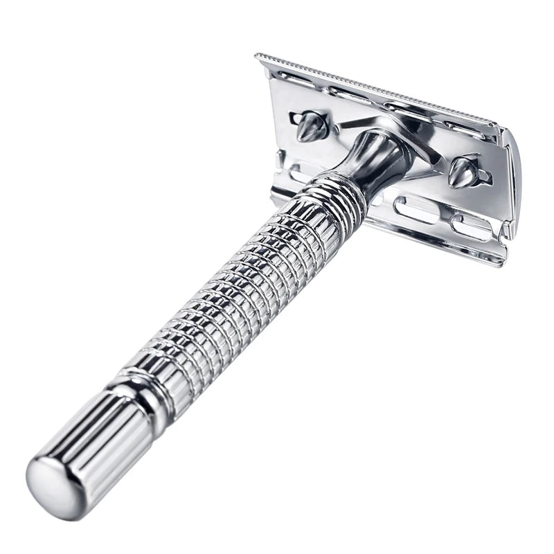 1 Razor 1 Blade Men Shaving Metal Steel Handle Safety Razor Double Edged Shaver with Travel Package